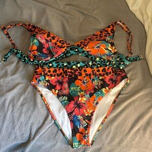 Neon Jungle Pattern Bikini (no underwire)